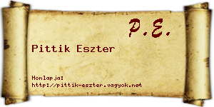Pittik Eszter névjegykártya